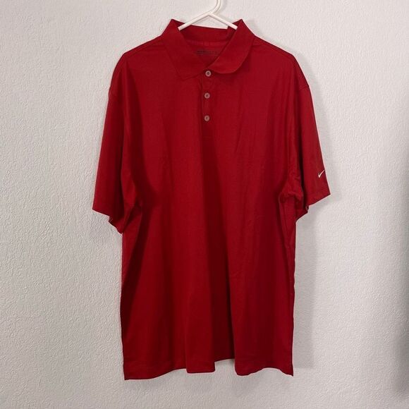 Nike Golf Dri-Fit Red Tiger Woods Polo Top - Picture 1 of 6